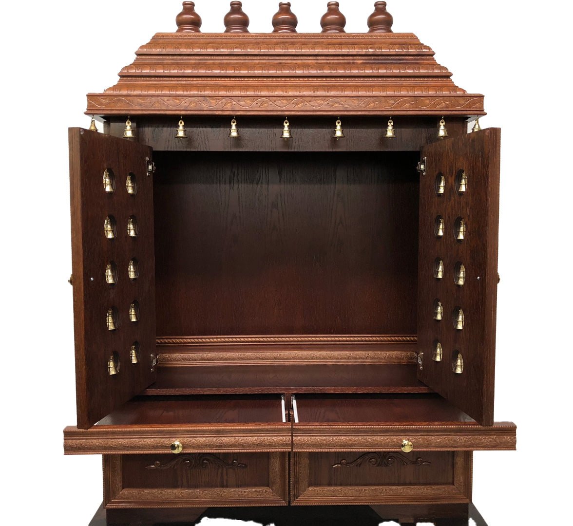 Astha Hand Carved Indian Solid Wood Indoor Temple / Mandir – handcrafted solid wood furniture