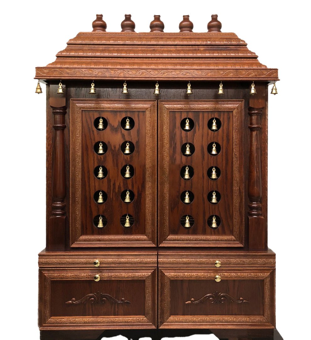 Astha Hand Carved Indian Solid Wood Indoor Temple / Mandir – handcrafted solid wood furniture