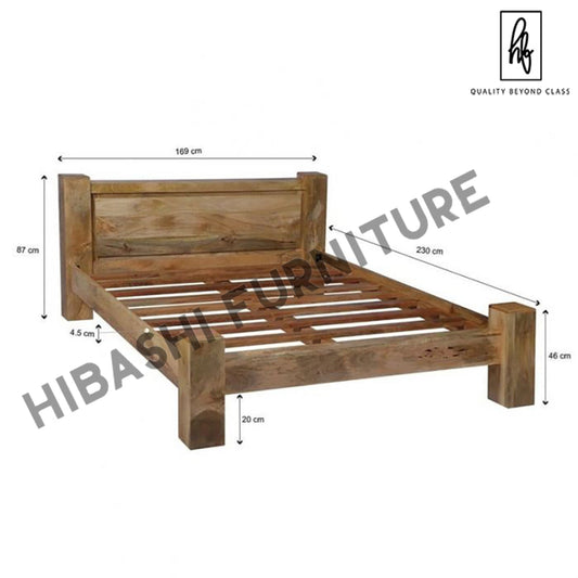 Avalon Indian Wooden Zen Mango Bed – handcrafted solid wood furniture