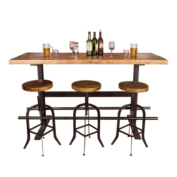 Baler Industrial Hand made Iron Beam Bar Table – handcrafted solid wood furniture