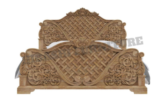 Blossom Solid Mango Wood Traditional Rustic Platform Bed – handcrafted solid wood furniture