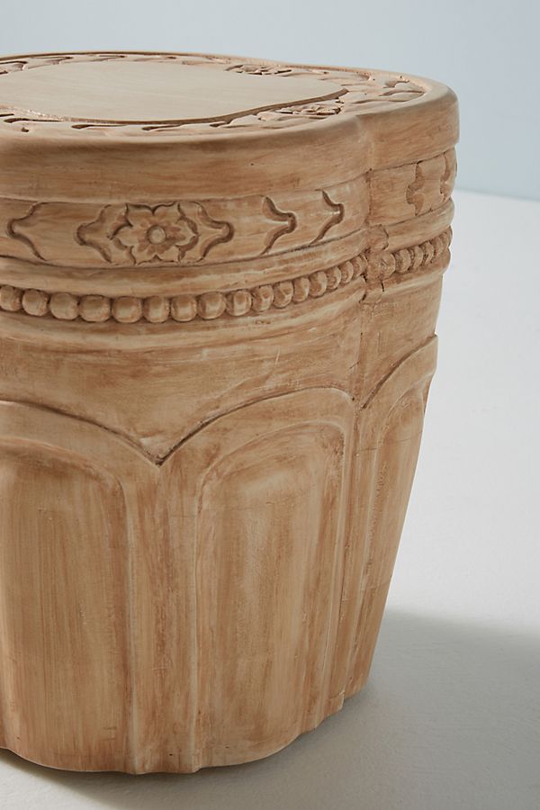 Carved - Patchwork Bedside Table – handcrafted solid wood furniture