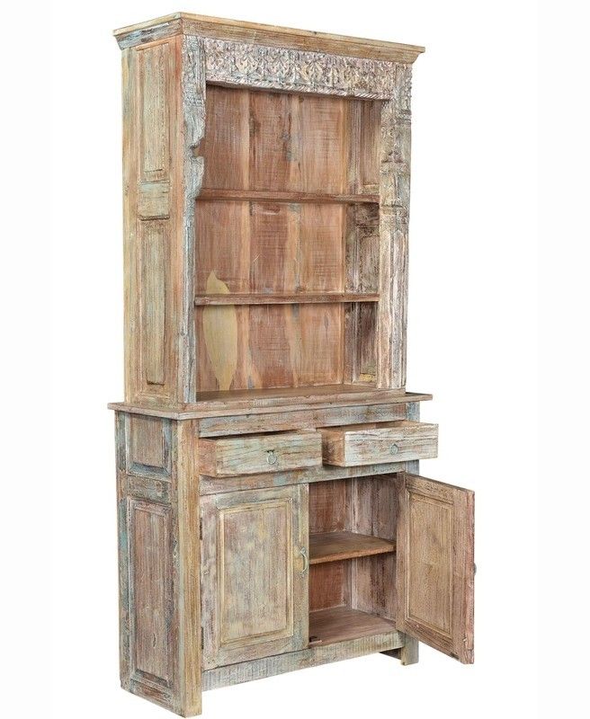 TANIM Colored Vintage Hand Carved Bookcase