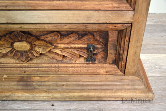 Conchita Hand Carved 4 Drawer Dresser – handcrafted solid wood furniture