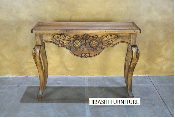 Consola Hand Carved Portofino Sunflower Hall Table – handcrafted solid wood furniture