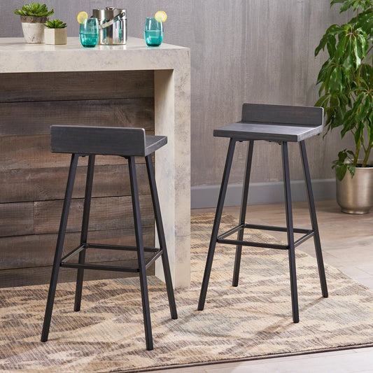CORON Industrial Indoor Bar Stools Modern – handcrafted solid wood furniture