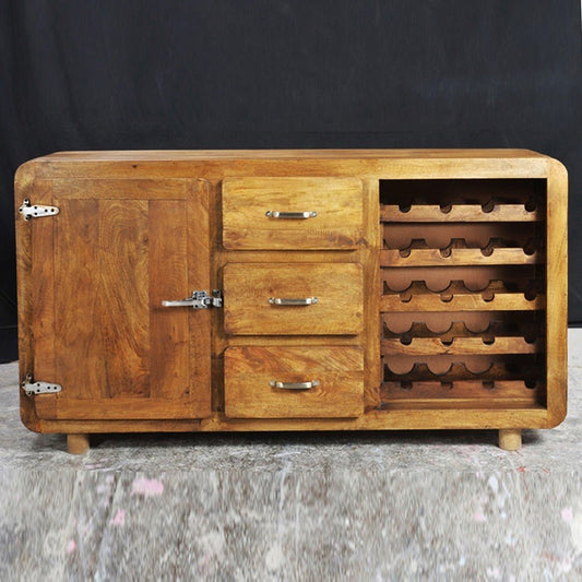 Cromer Sideboard Wine Rack Natural 90 - 160 - 40 – handcrafted solid wood furniture