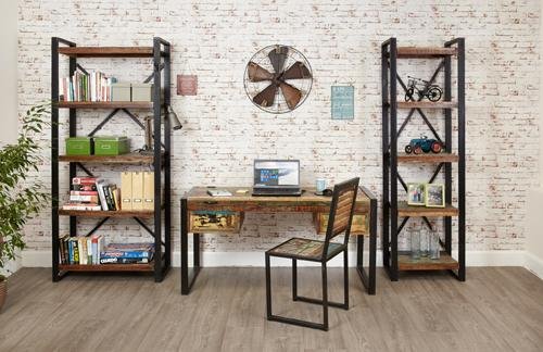 Dapa Industrial Mango Wood Urban Chic Bookcase – handcrafted solid wood furniture