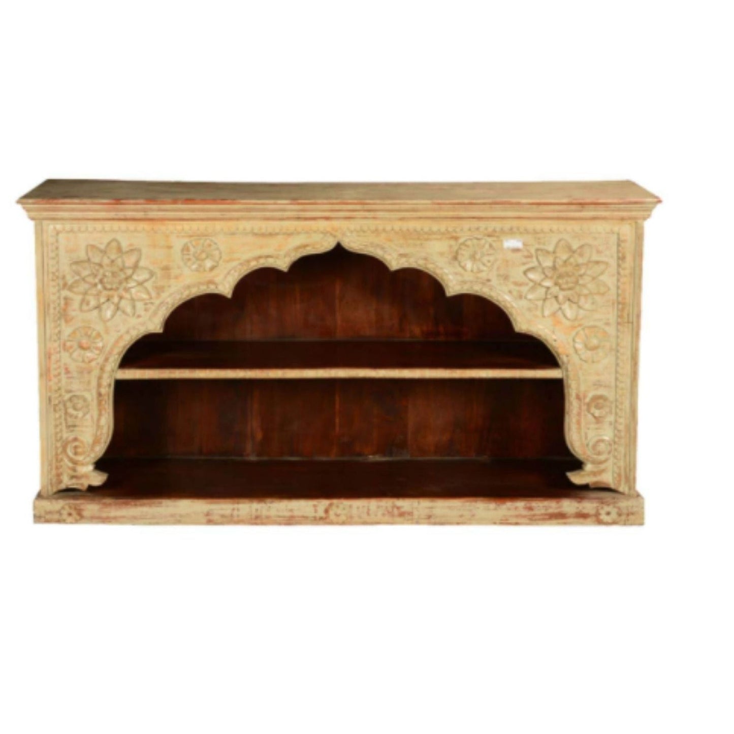 FORIST Solid Mango Wood Hand Carved Bookcase by Hibashi Furniture – handcrafted solid wood furniture made in India