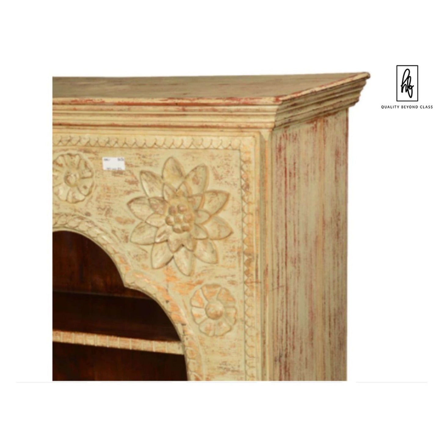 FORIST Solid Mango Wood Hand Carved Bookcase by Hibashi Furniture – handcrafted solid wood furniture made in India