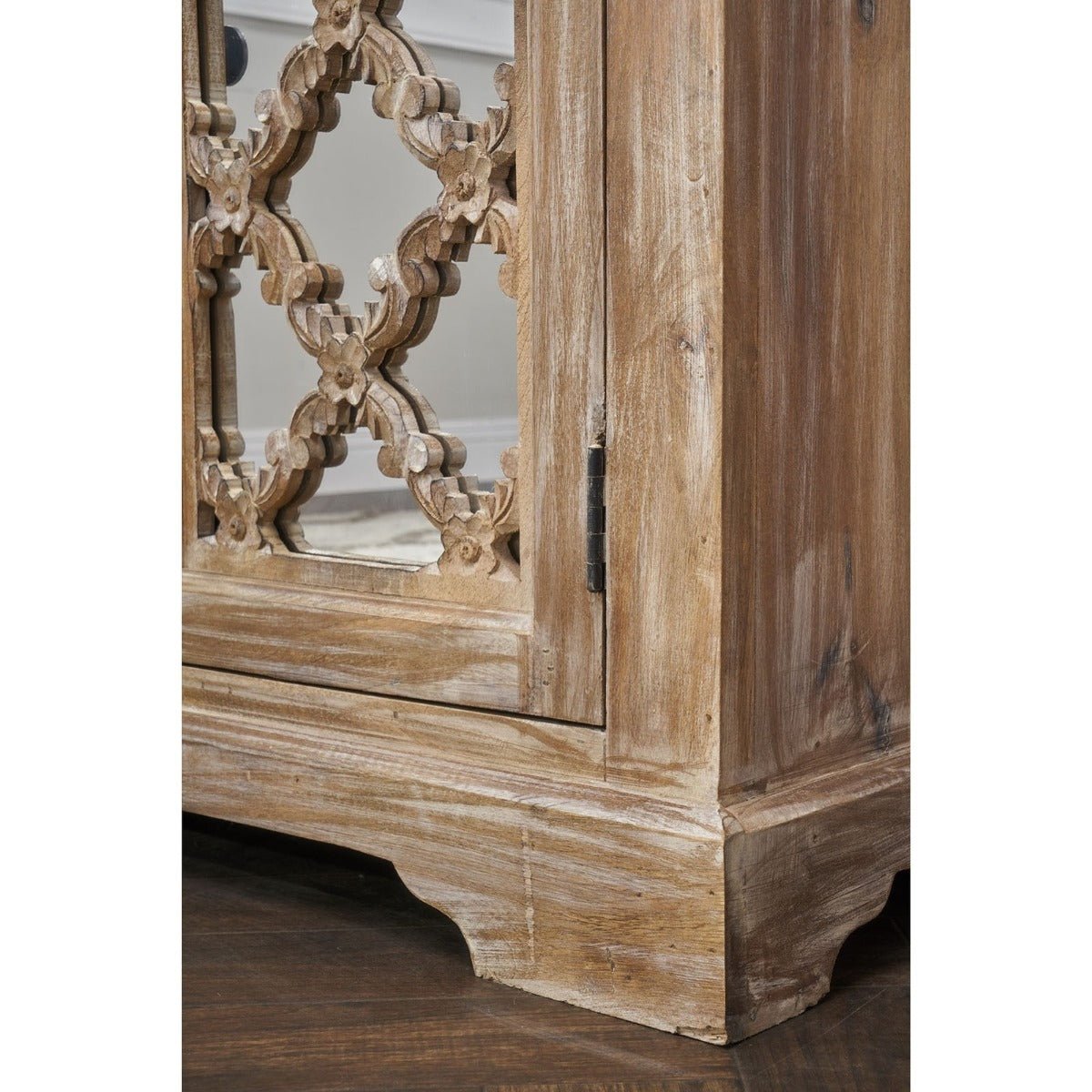 French Arched Wood Sideboards with Mirrored Doors by Hibashi Furniture – handcrafted solid wood furniture made in India