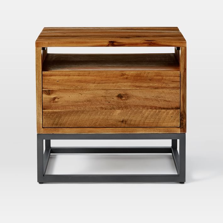 GASAN Industrial Nightstand by Hibashi Furniture – handcrafted solid wood furniture made in India