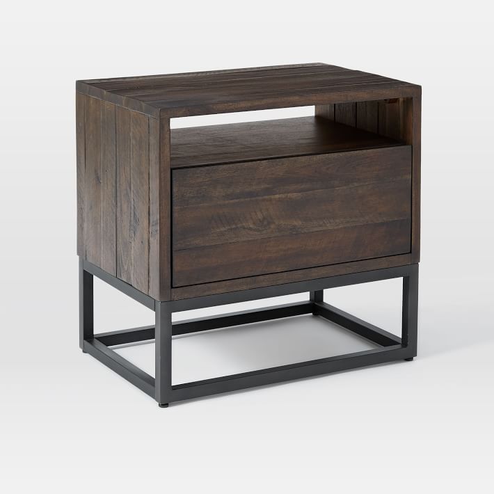 GASAN Industrial Nightstand by Hibashi Furniture – handcrafted solid wood furniture made in India