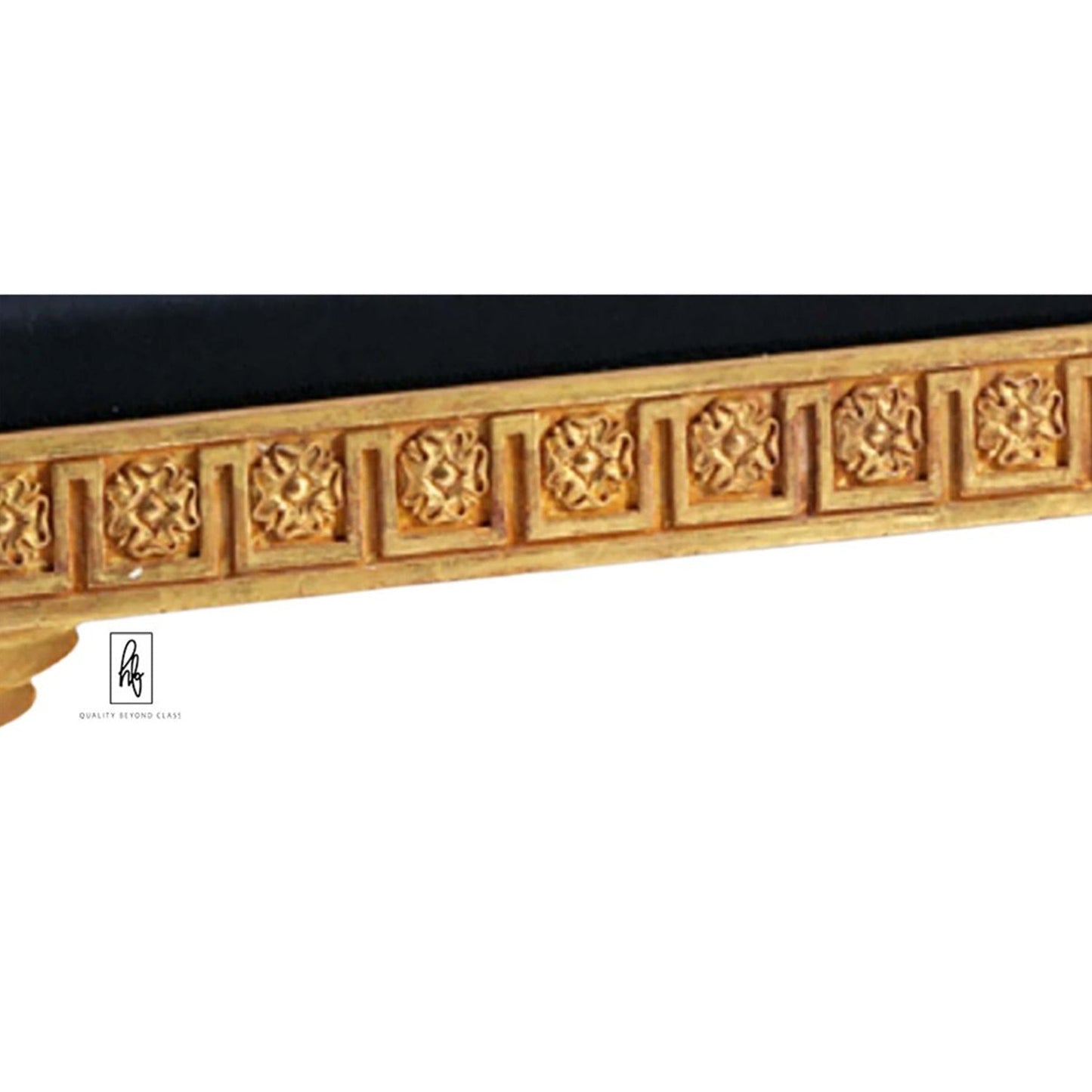 Golden Hand Carved Solid Mango Wood Day Bed by Hibashi Furniture – handcrafted solid wood furniture made in India