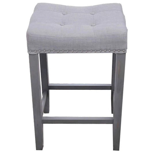 HAINA Backless Wooden Counter Stool with Upholstered Seat – handcrafted solid wood furniture