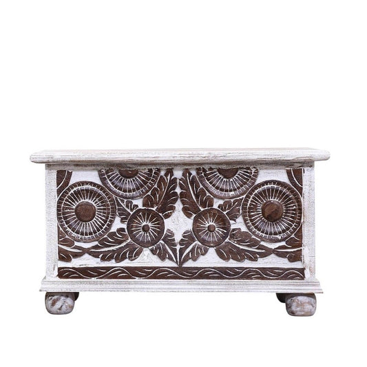 HALINA Hand Carved Storage Trunk – handcrafted solid wood furniture