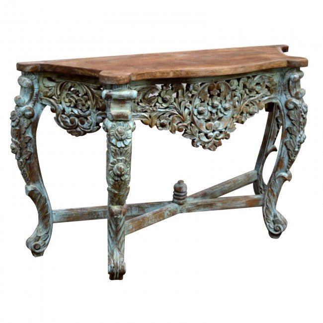 Hand Carved Hall Table by Hibashi Furniture – handcrafted solid wood furniture made in India