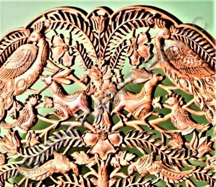 Hand Carved Indian Shajahan Bed Frame Indian Bed bedside by Hibashi Furniture – handcrafted solid wood furniture made in India