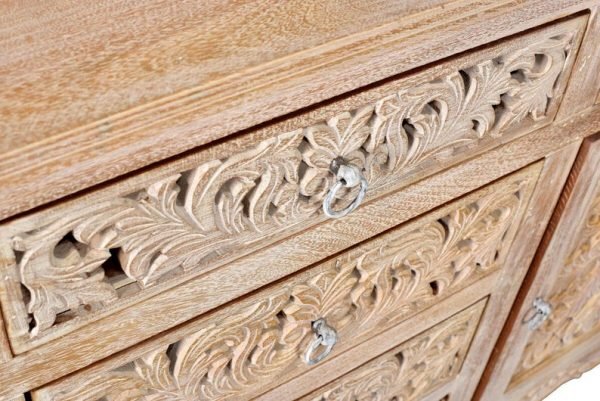 Hand carved Indian solid wooden Nadia 6 drawers combo dresser by Hibashi Furniture – handcrafted solid wood furniture made in India