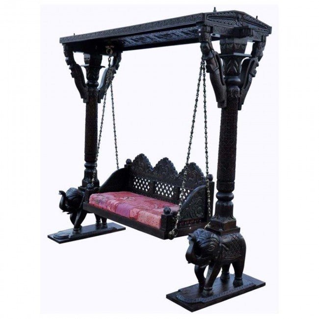 Hand Carved Indian solid Wooden Swing by Hibashi Furniture – handcrafted solid wood furniture made in India