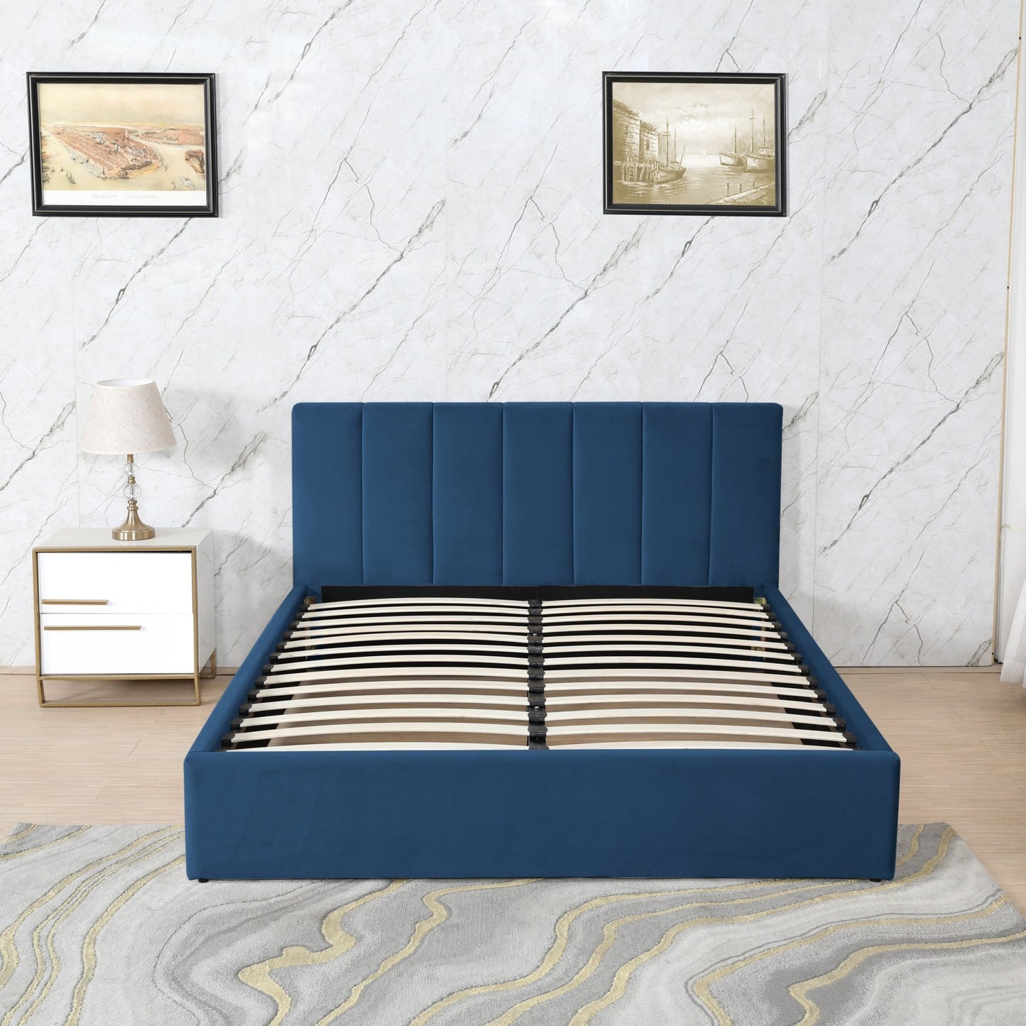 HF1505 Upholstered Bed Frame by Hibashi Furniture – handcrafted solid wood furniture made in India