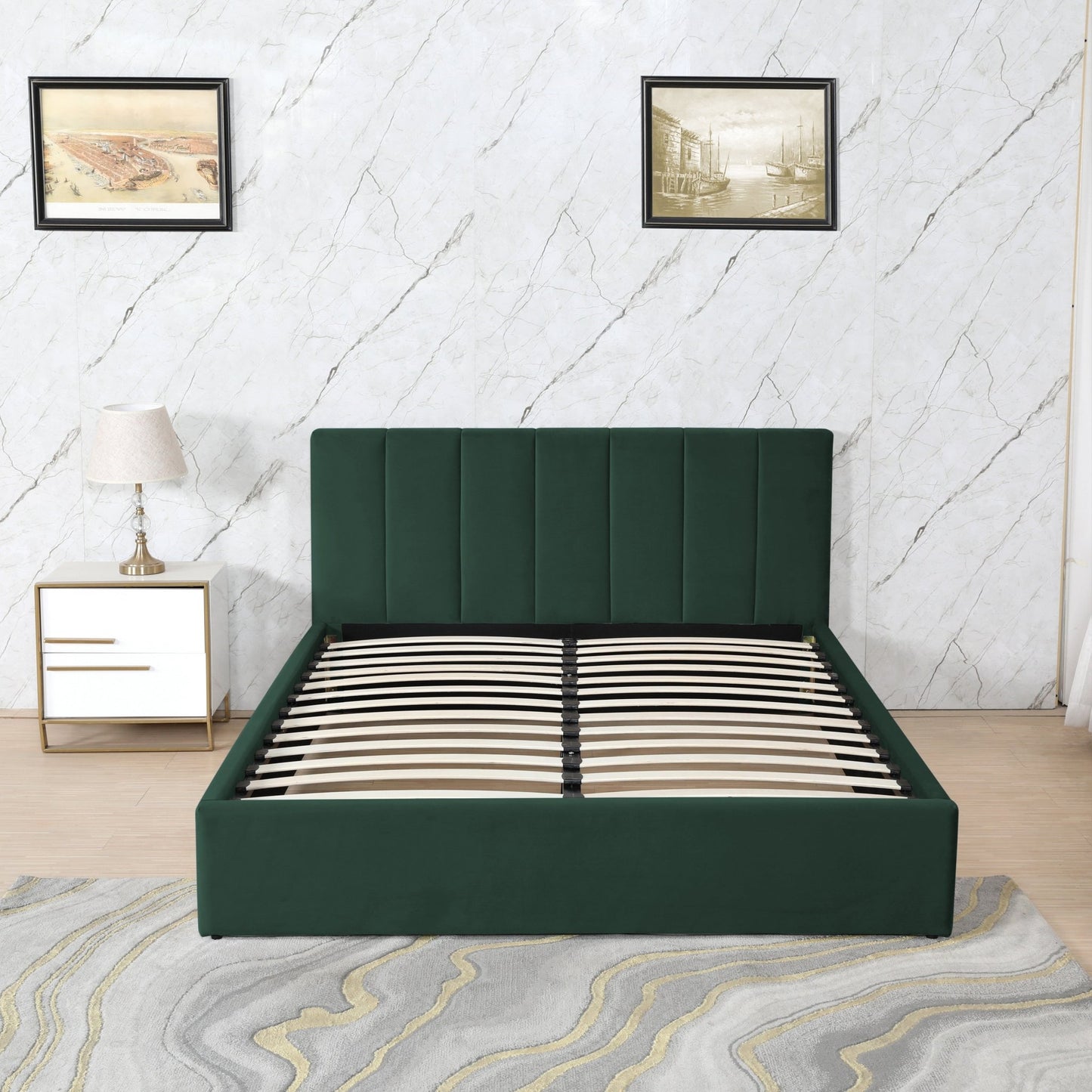 HF1505 Upholstered Bed Frame by Hibashi Furniture – handcrafted solid wood furniture made in India