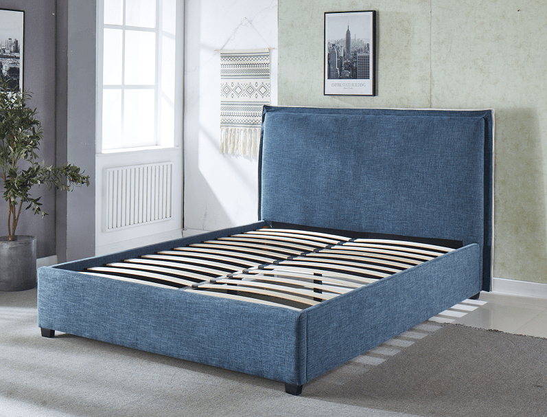 HF1603 Upholstered Bed Frame by Hibashi Furniture – handcrafted solid wood furniture made in India