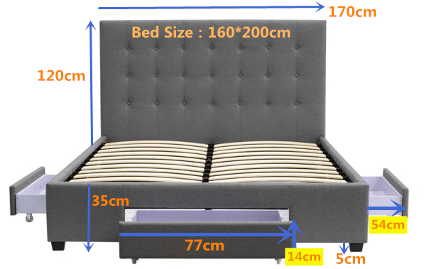 HF1715 Upholstered Bed Frame by Hibashi Furniture – handcrafted solid wood furniture made in India