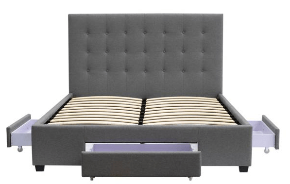 HF1715 Upholstered Bed Frame by Hibashi Furniture – handcrafted solid wood furniture made in India