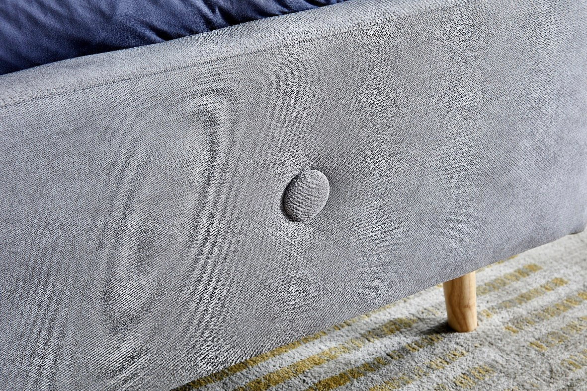 HF1721 Upholstered Bed Frame by Hibashi Furniture – handcrafted solid wood furniture made in India