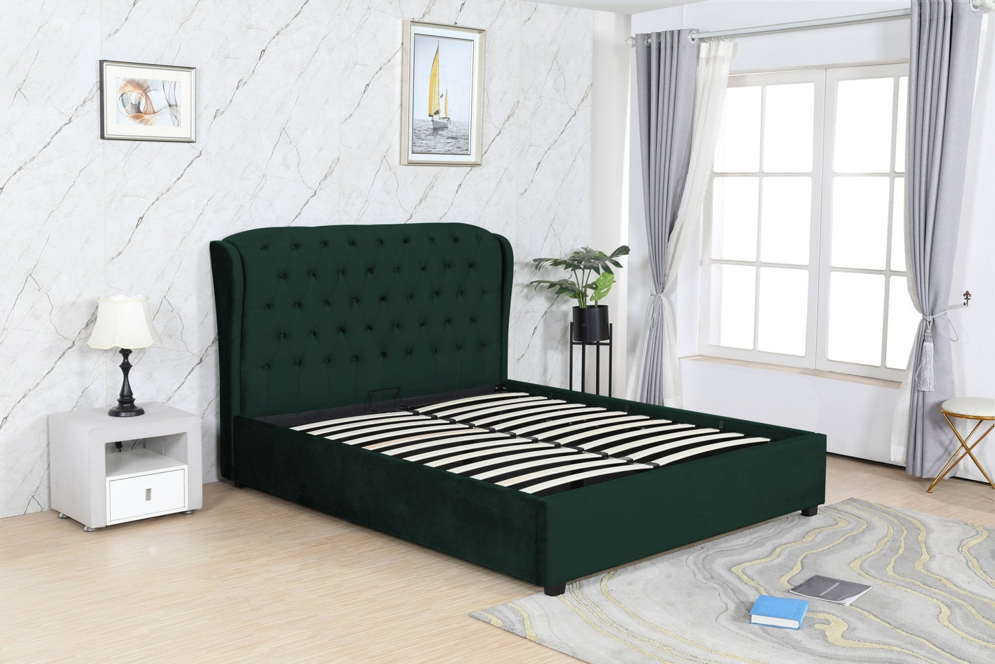 HF1801 Upholstered Bed Frame by Hibashi Furniture – handcrafted solid wood furniture made in India