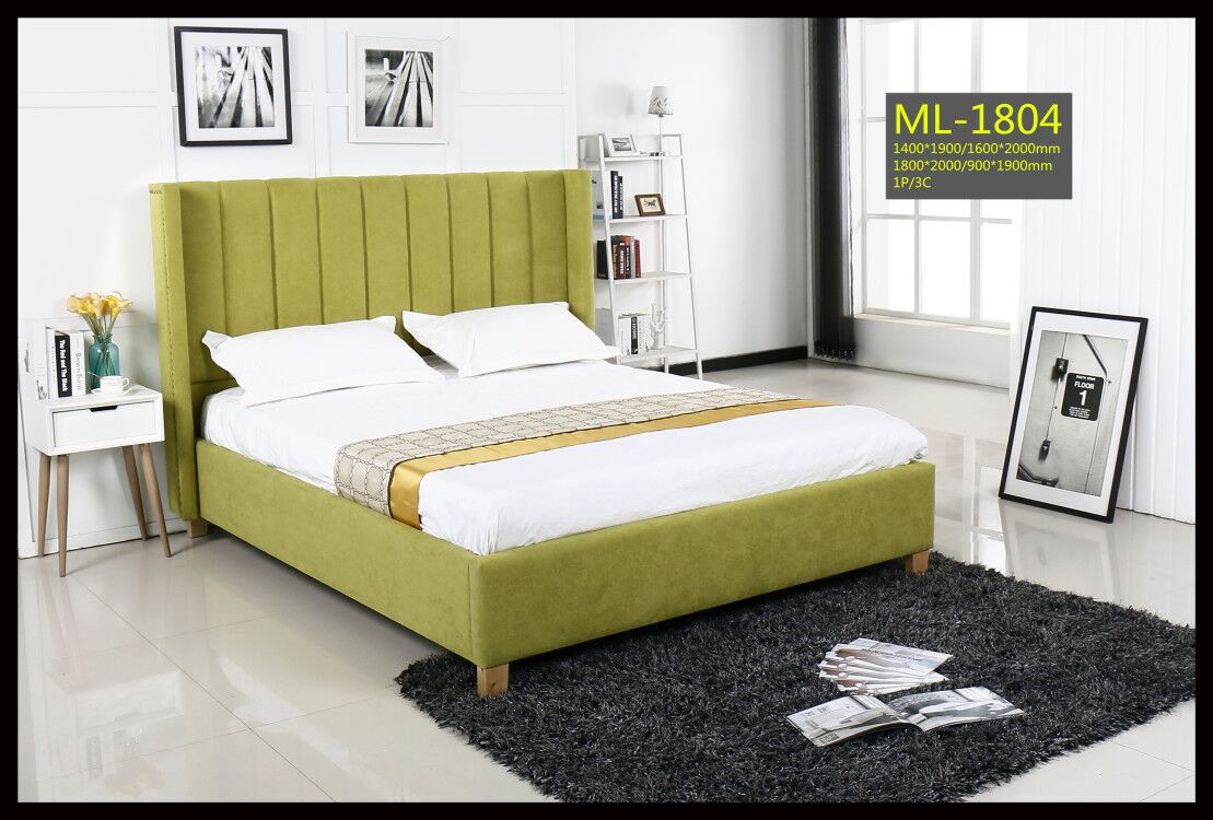 HF1804 Upholstered Bed Frame by Hibashi Furniture – handcrafted solid wood furniture made in India