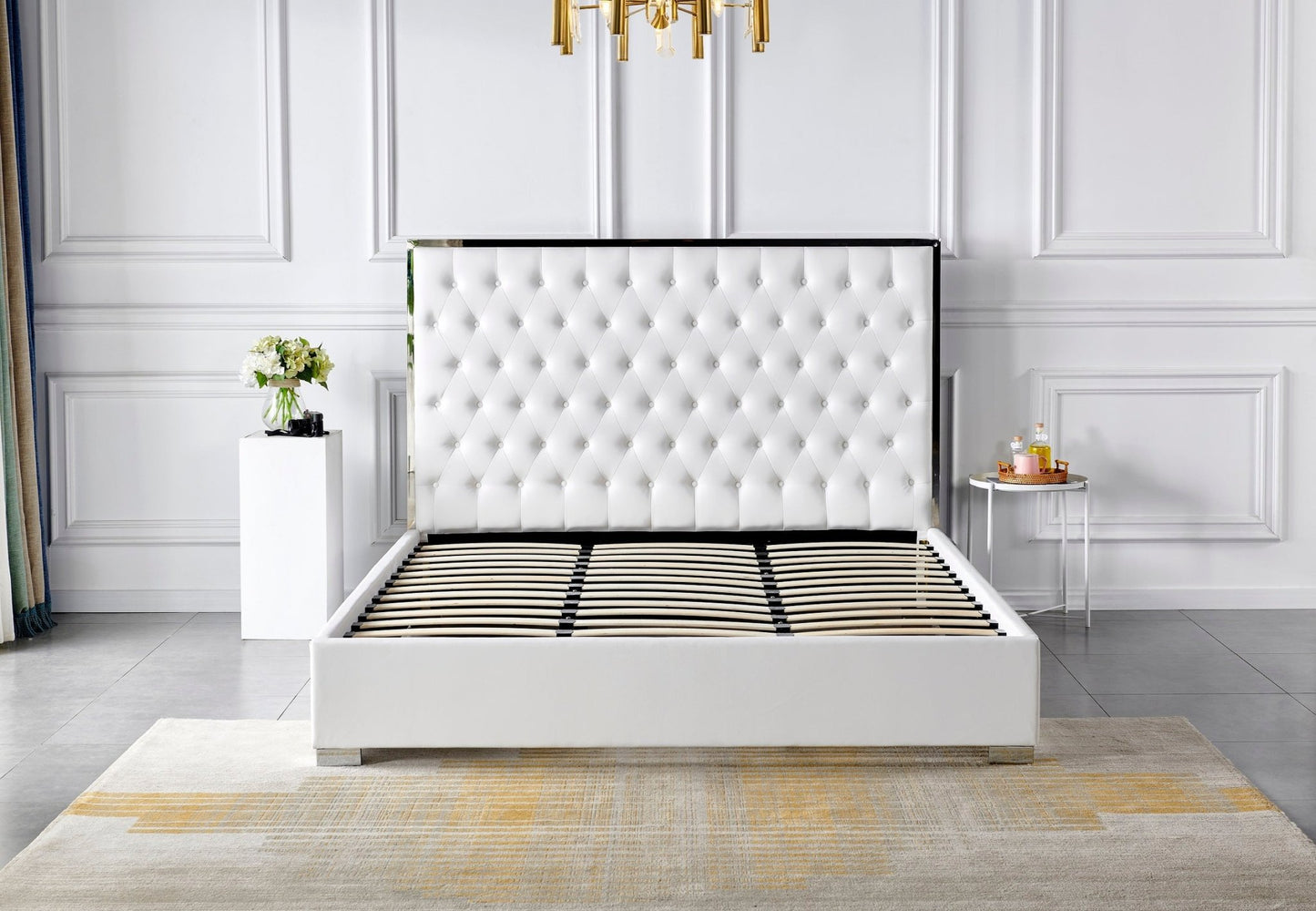 HF1910 Upholstered Bed Frame by Hibashi Furniture – handcrafted solid wood furniture made in India