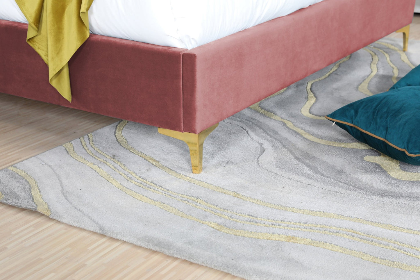 HF2001 Upholstered Bed Frame by Hibashi Furniture – handcrafted solid wood furniture made in India