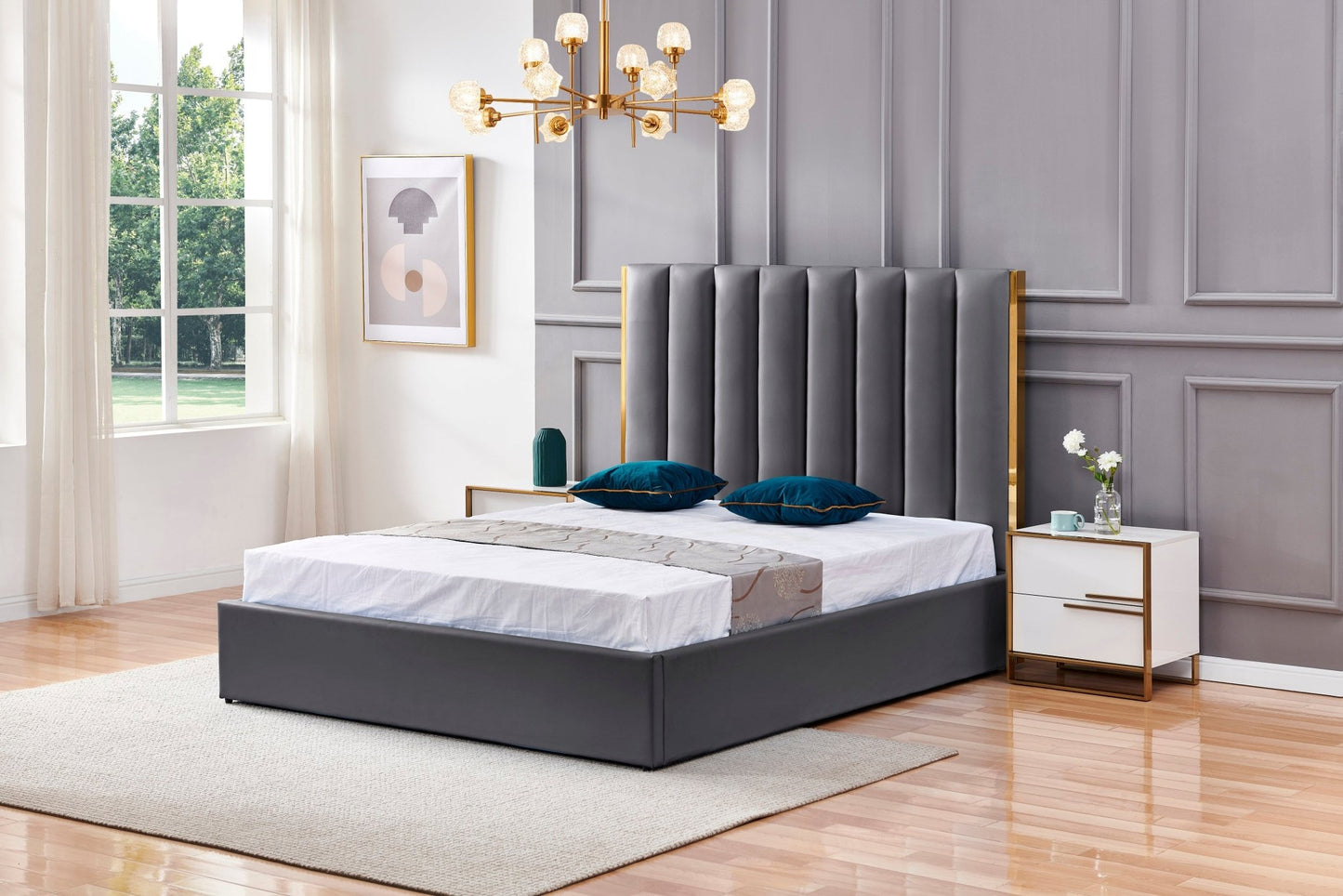 HF2002 Upholstered Bed Frame – handcrafted solid wood furniture