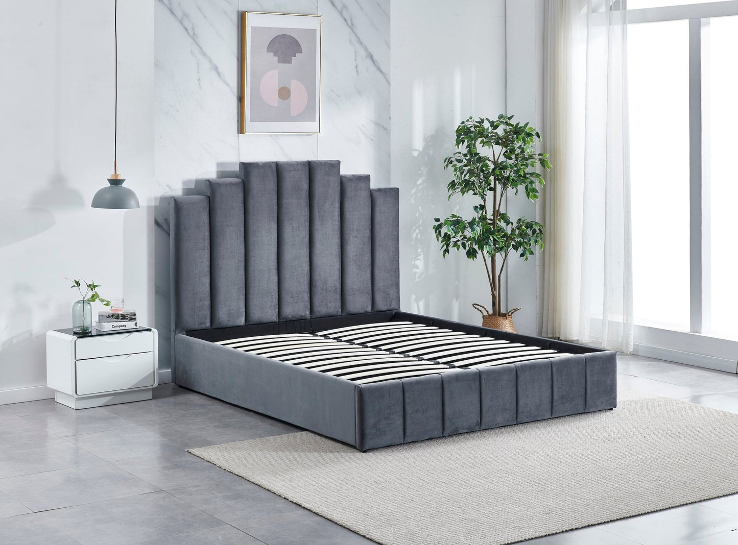 HF2003 Upholstered Bed Frame by Hibashi Furniture – handcrafted solid wood furniture made in India