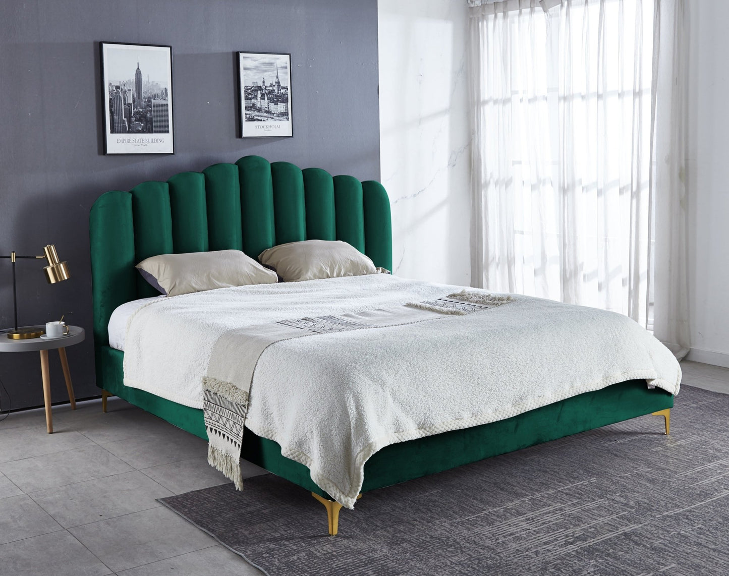 HF2006 Upholstered Bed Frame by Hibashi Furniture – handcrafted solid wood furniture made in India