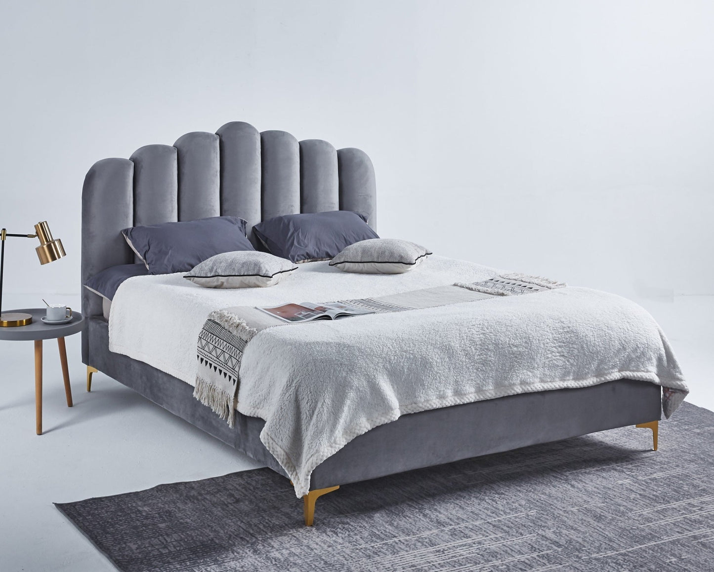 HF2006 Upholstered Bed Frame by Hibashi Furniture – handcrafted solid wood furniture made in India