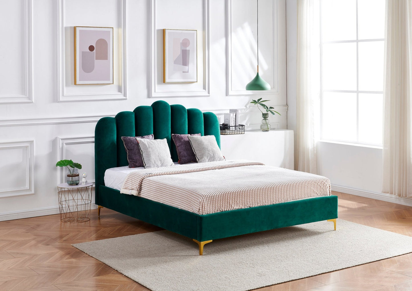 HF2006 Upholstered Bed Frame by Hibashi Furniture – handcrafted solid wood furniture made in India