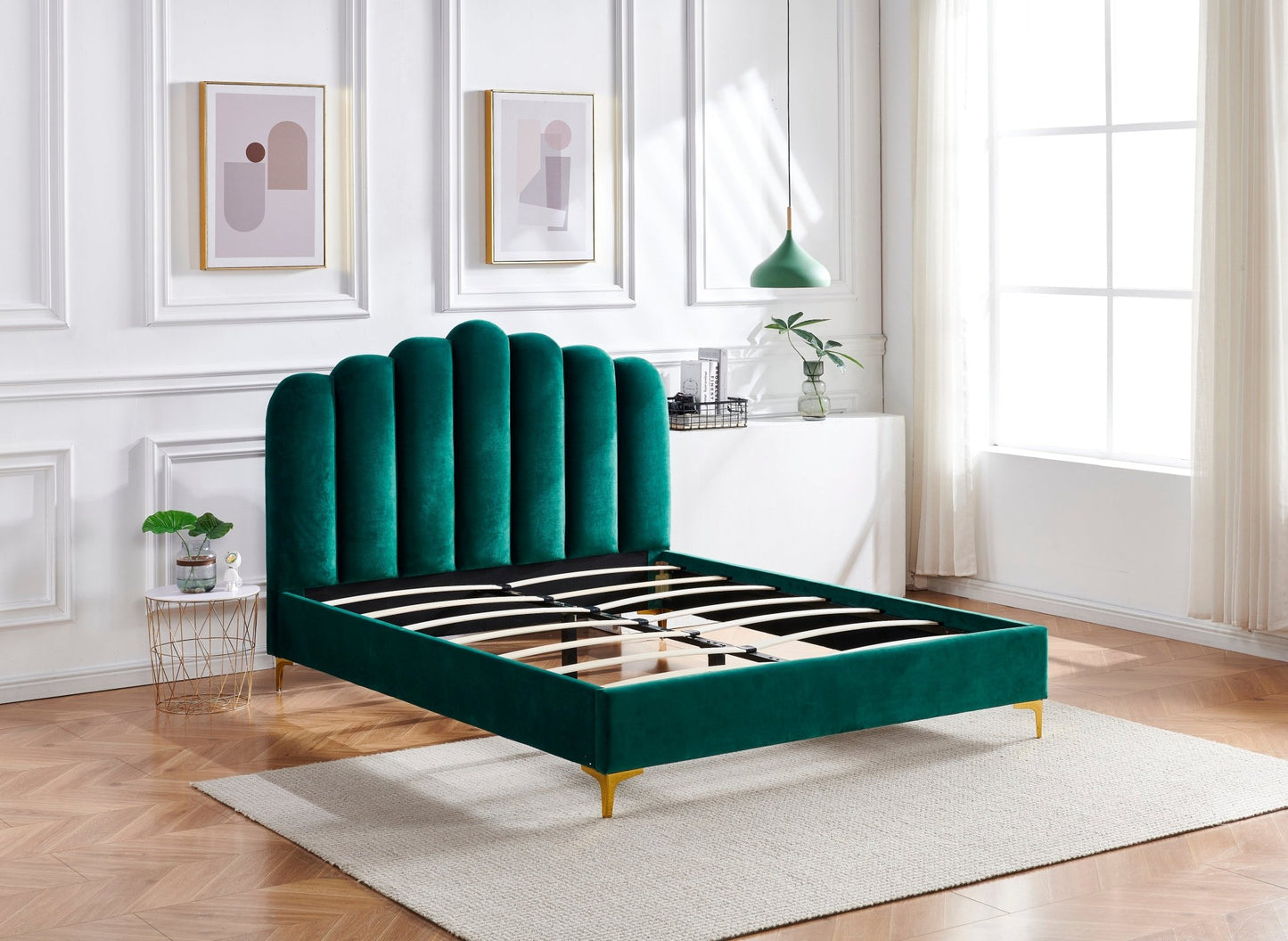 HF2006 Upholstered Bed Frame by Hibashi Furniture – handcrafted solid wood furniture made in India