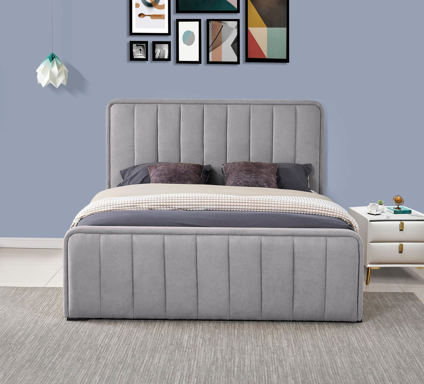 HF2012 Upholstered Bed Frame by Hibashi Furniture – handcrafted solid wood furniture made in India