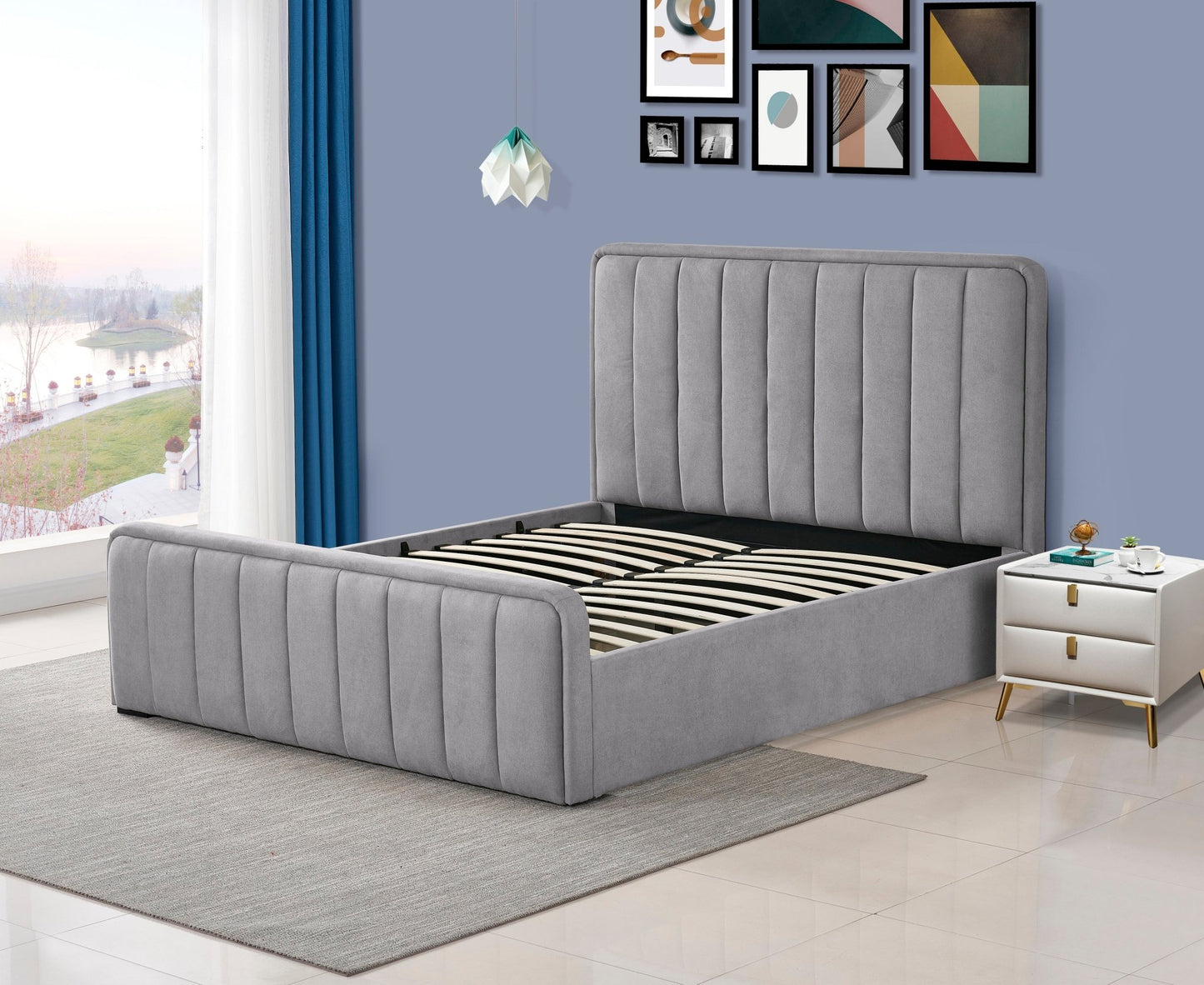 HF2012 Upholstered Bed Frame by Hibashi Furniture – handcrafted solid wood furniture made in India