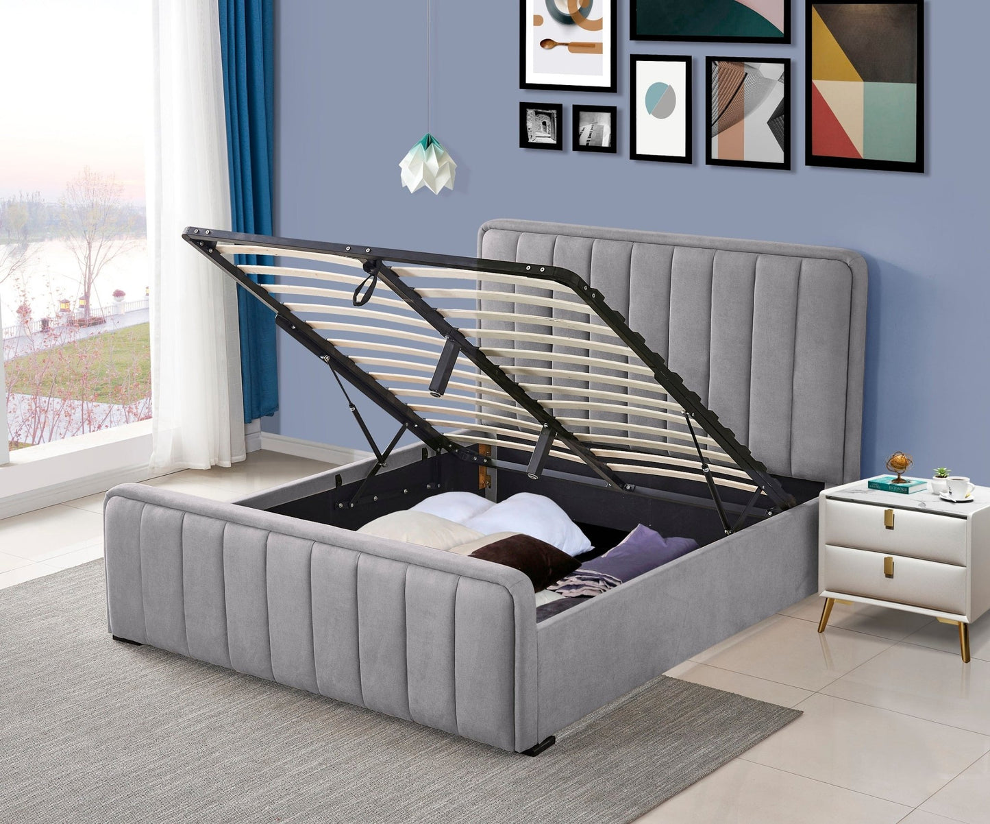 HF2012 Upholstered Bed Frame by Hibashi Furniture – handcrafted solid wood furniture made in India