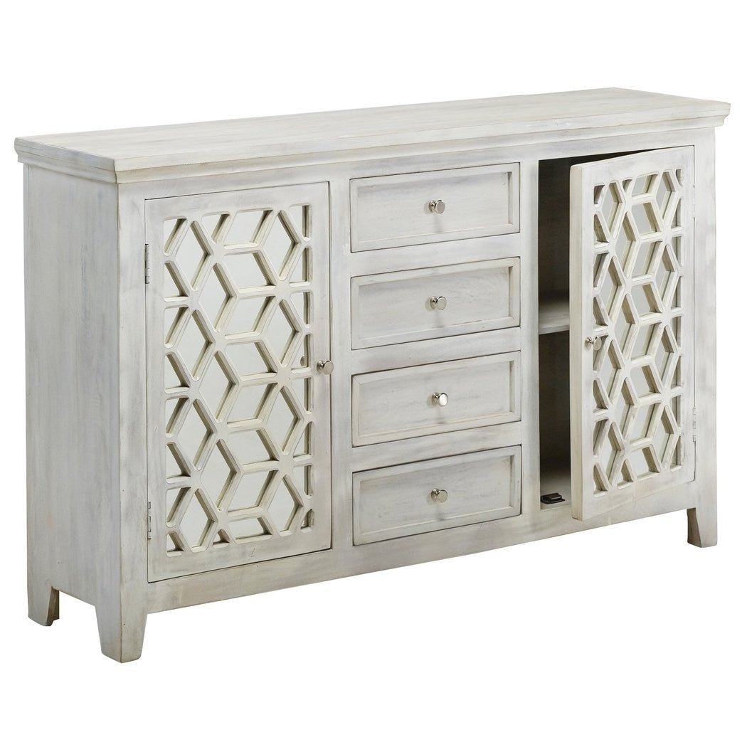 Hibashi Hand Carved Mirrored Sideboard – handcrafted solid wood furniture