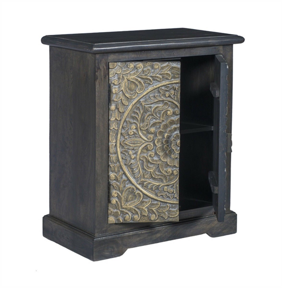 Indian Carved Sideboard Small Cabinet by Hibashi Furniture – handcrafted solid wood furniture made in India