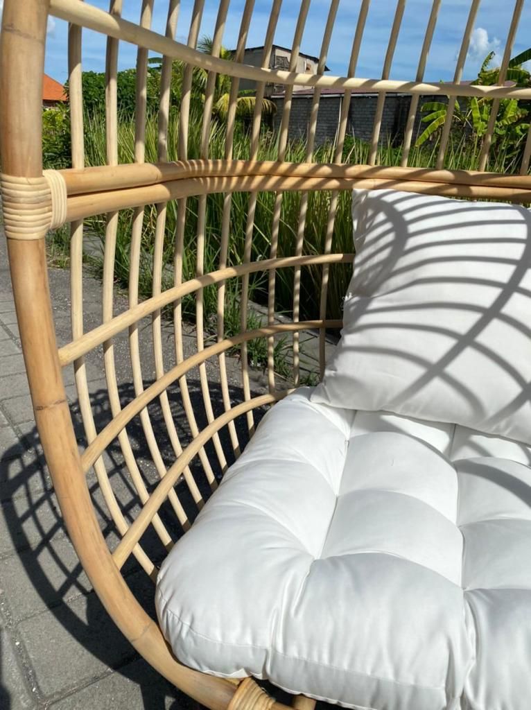 KAMALA Rattan Egg Chair – handcrafted solid wood furniture