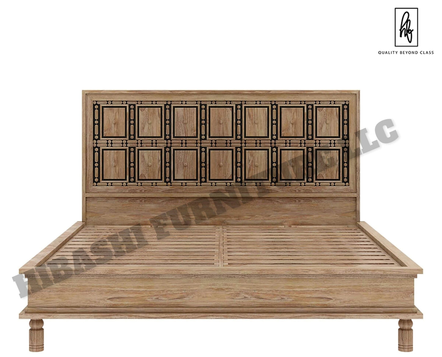 KARINA Solid Wood Traditional Platform Bed – handcrafted solid wood furniture