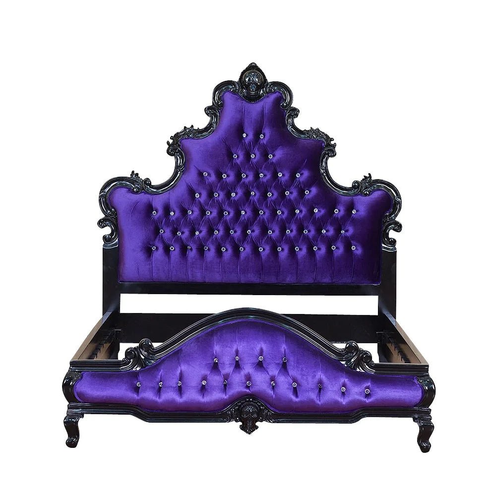 Kate Hand Carved Solid Wooden Tufted Bed by Hibashi Furniture – handcrafted solid wood furniture made in India