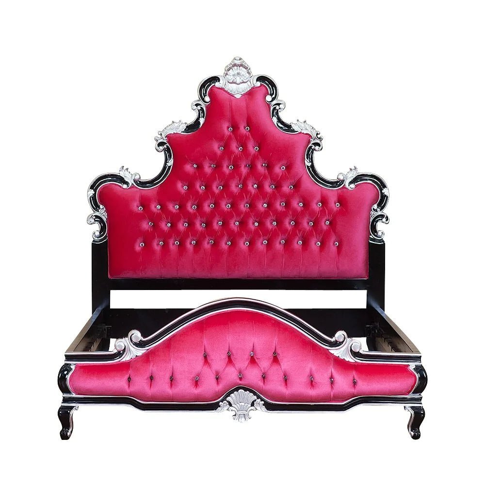Kate Hand Carved Solid Wooden Tufted Bed by Hibashi Furniture – handcrafted solid wood furniture made in India