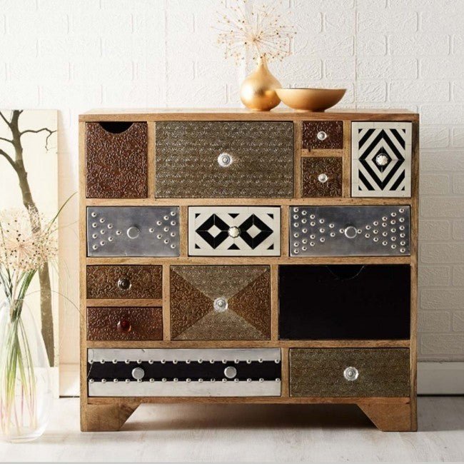 industrial metal dresser Lava Industrial Emboss Pressed Metal Dresser